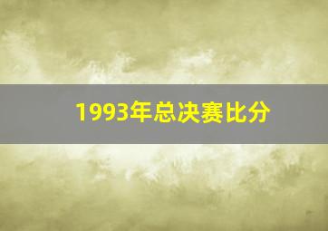 1993年总决赛比分