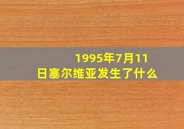 1995年7月11日塞尔维亚发生了什么