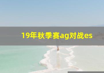 19年秋季赛ag对战es