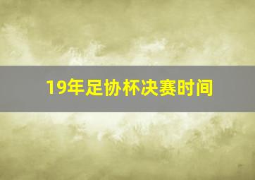 19年足协杯决赛时间