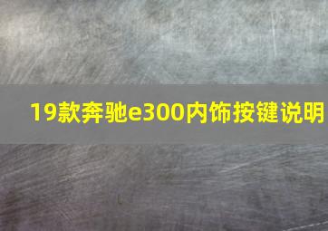 19款奔驰e300内饰按键说明