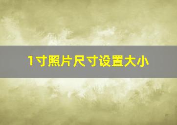 1寸照片尺寸设置大小