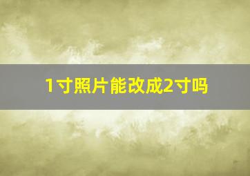 1寸照片能改成2寸吗