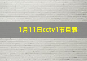 1月11日cctv1节目表