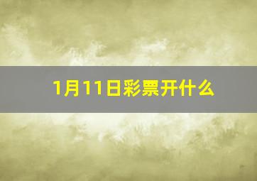 1月11日彩票开什么