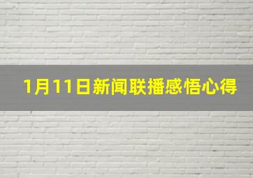 1月11日新闻联播感悟心得