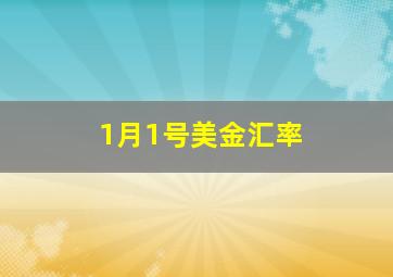 1月1号美金汇率