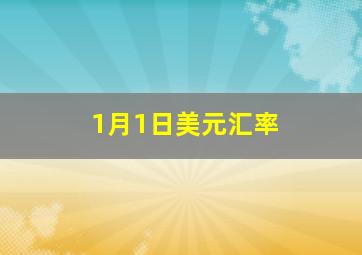 1月1日美元汇率