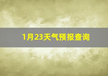 1月23天气预报查询