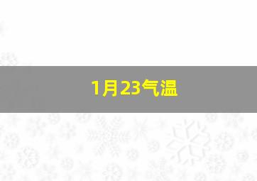 1月23气温