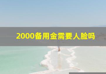 2000备用金需要人脸吗