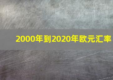 2000年到2020年欧元汇率