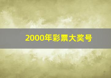 2000年彩票大奖号