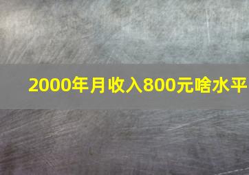 2000年月收入800元啥水平