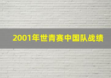 2001年世青赛中国队战绩