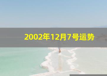 2002年12月7号运势