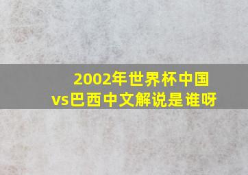 2002年世界杯中国vs巴西中文解说是谁呀