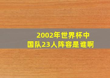 2002年世界杯中国队23人阵容是谁啊