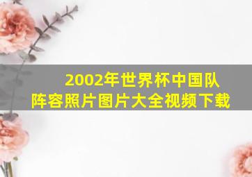 2002年世界杯中国队阵容照片图片大全视频下载