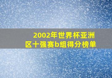 2002年世界杯亚洲区十强赛b组得分榜单