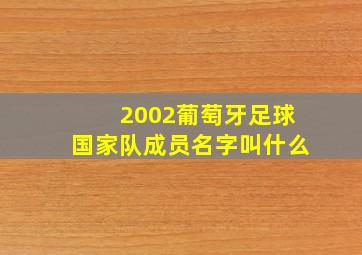 2002葡萄牙足球国家队成员名字叫什么