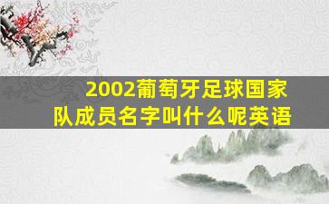 2002葡萄牙足球国家队成员名字叫什么呢英语