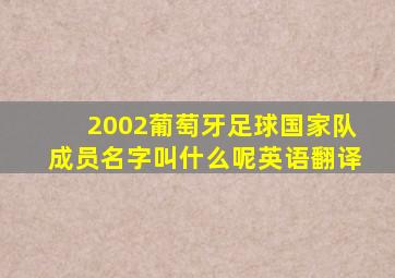 2002葡萄牙足球国家队成员名字叫什么呢英语翻译