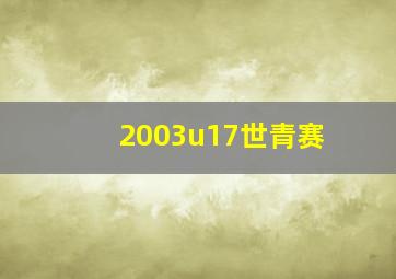 2003u17世青赛