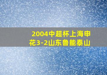 2004中超杯上海申花3-2山东鲁能泰山