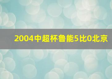 2004中超杯鲁能5比0北京