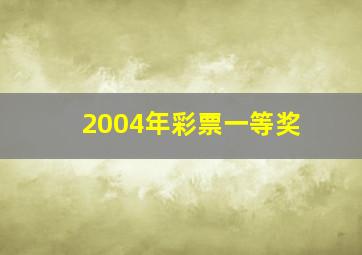 2004年彩票一等奖