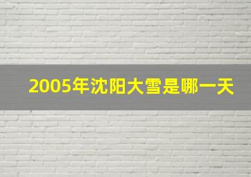 2005年沈阳大雪是哪一天