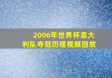 2006年世界杯意大利队夺冠历程视频回放