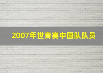 2007年世青赛中国队队员