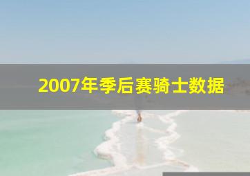 2007年季后赛骑士数据