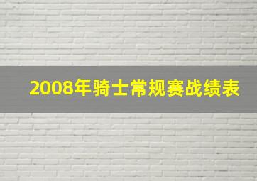 2008年骑士常规赛战绩表