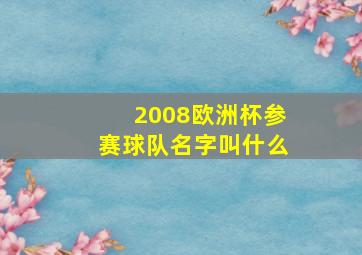 2008欧洲杯参赛球队名字叫什么