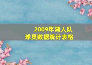 2009年湖人队球员数据统计表格