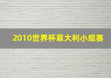 2010世界杯意大利小组赛