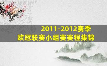 2011-2012赛季欧冠联赛小组赛赛程集锦