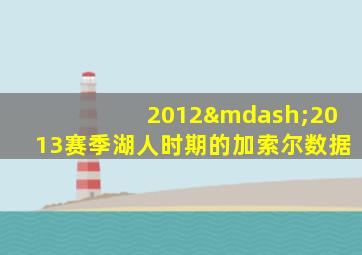 2012—2013赛季湖人时期的加索尔数据