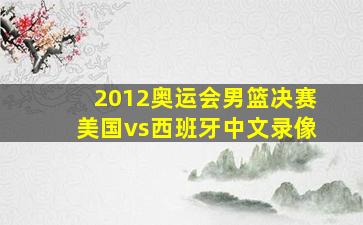 2012奥运会男篮决赛美国vs西班牙中文录像