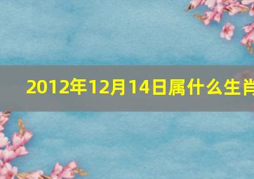 2012年12月14日属什么生肖