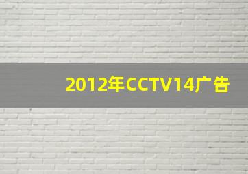 2012年CCTV14广告