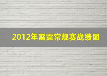 2012年雷霆常规赛战绩图