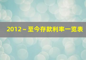 2012～至今存款利率一览表