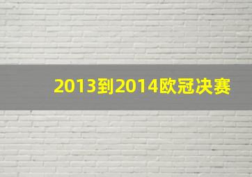 2013到2014欧冠决赛