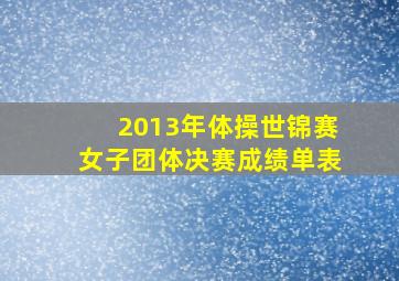 2013年体操世锦赛女子团体决赛成绩单表