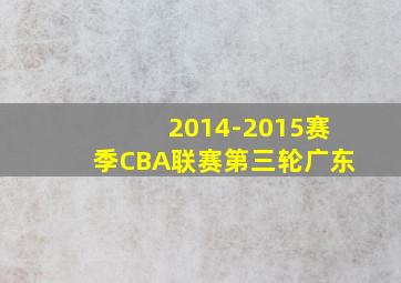 2014-2015赛季CBA联赛第三轮广东