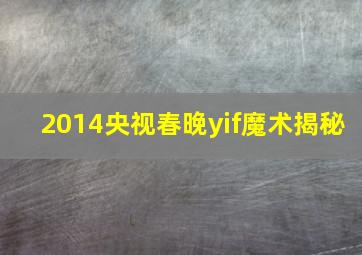 2014央视春晚yif魔术揭秘